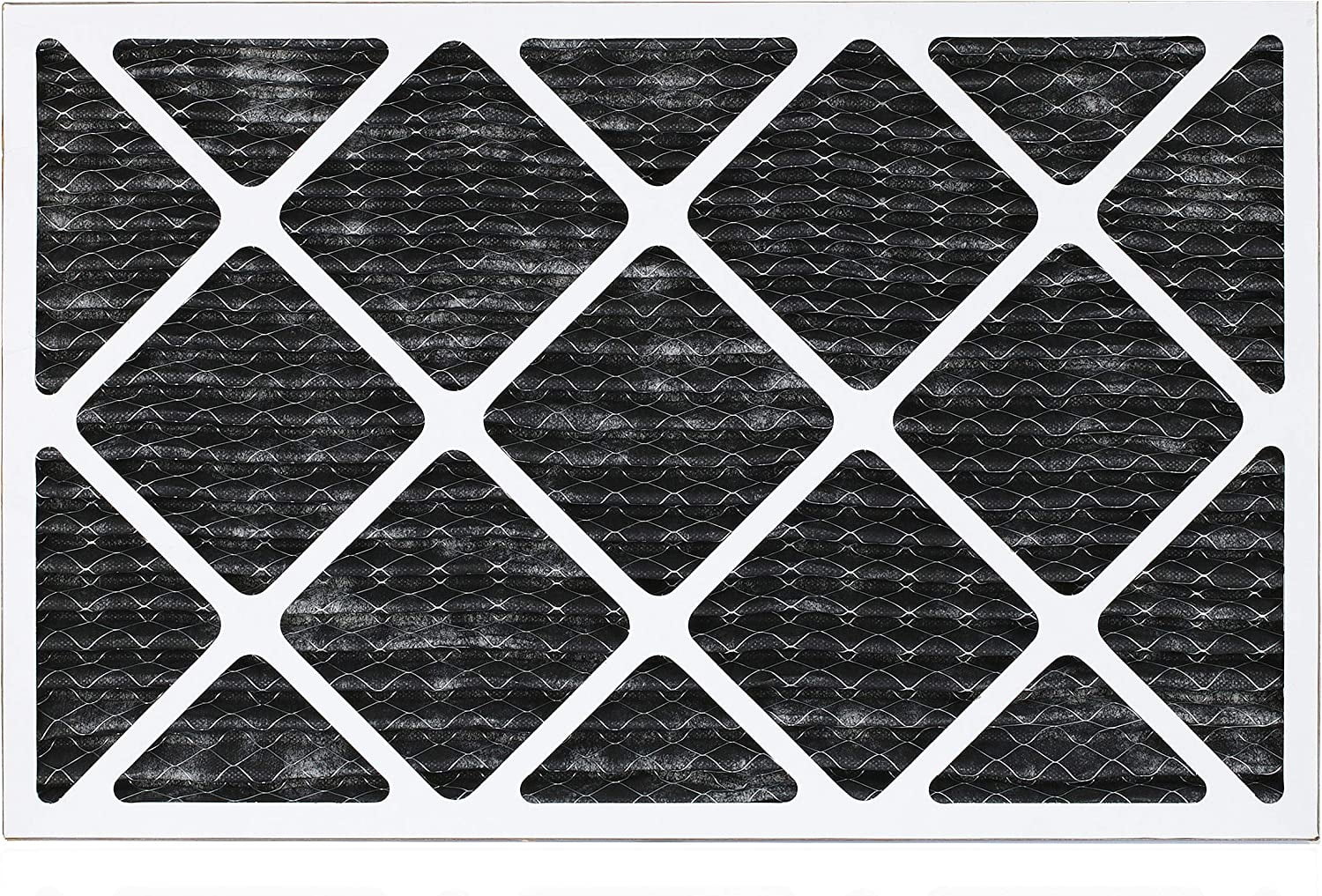 Filterbuy 12x30x1 MERV 8 Odor Eliminator Pleated HVAC AC Furnace Air Filters with Activated Carbon (4-Pack)