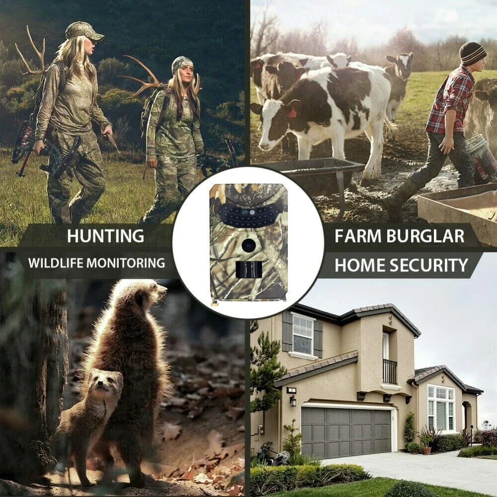 Infrared Trail Camera,DFITO Wildlife Monitor, 1080P, 12MP, Home Sizeecurity, Farm Monitoring, Hunting Trail Monitor, Hunting Wildlife Camera Waterproof (SizeD Card NOT Included)