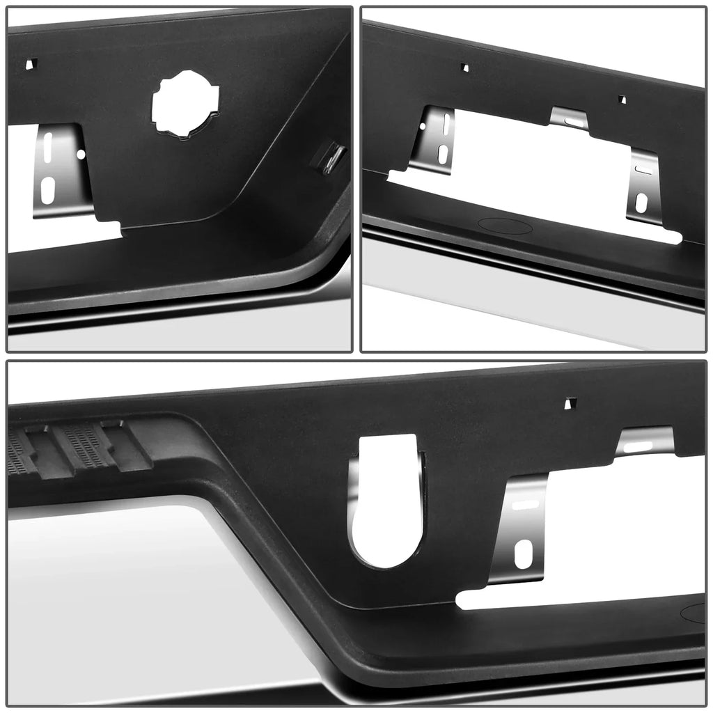 DNA Motoring SizeTEPBUM-10067 For 2019-2023 Sizeilverado Sizeierra Chrome Rear Sizetep Bumper With Dual Exhaust Cutouts