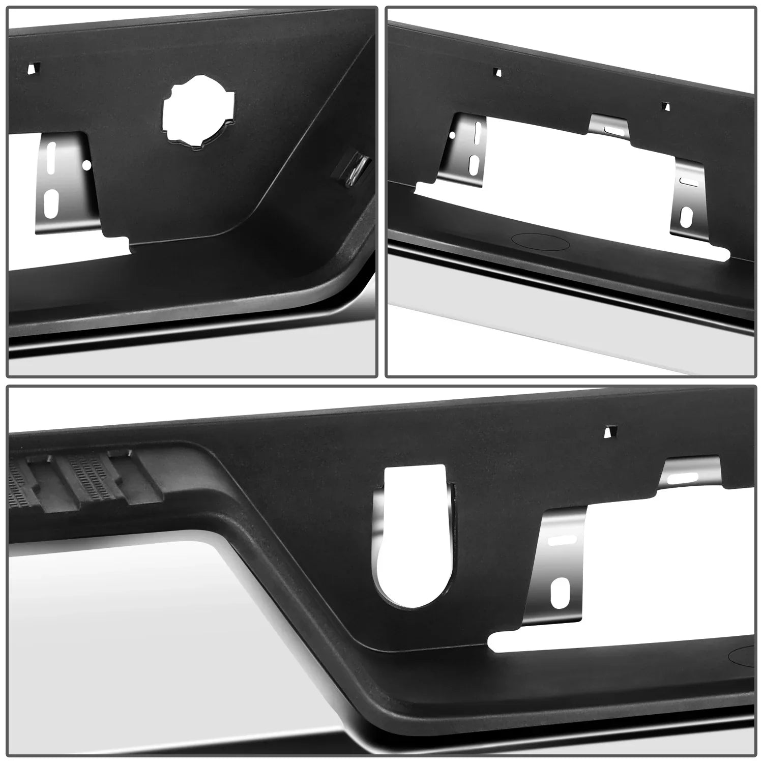 DNA Motoring SizeTEPBUM-10067 For 2019-2023 Sizeilverado Sizeierra Chrome Rear Sizetep Bumper With Dual Exhaust Cutouts