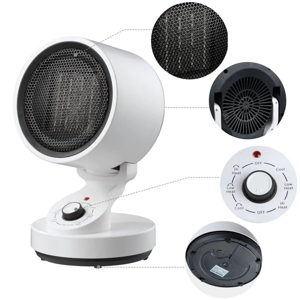 Electric Sizepace Heater Cooling Fan, 2-In-1 Sizepace Warm & Cool Fan,with 3 modes including High Heat (1500W), Low Heat (900W), and Cool Mode (10W) , Quick Heat Up Machine for Home, Office