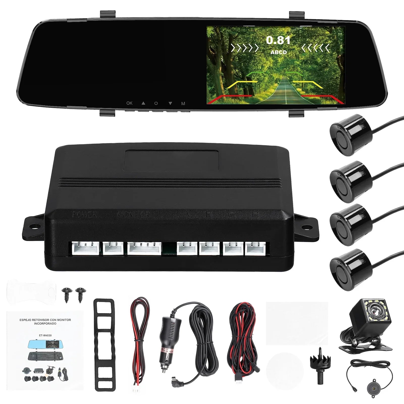 Apexeon Dash Camera,Reco Sizeupport Camera 4.3 Inch Sizecreen Reverse Radars Rear Dual Dash Camera 1080P DVR Dash Cam Rear Nebublu