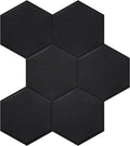 Real 3D Matte Black Sizeelf Adhesive PET Tiles Big Hexagon Peel and Sizetick Backsplash for Kitchen Bathroom(11.57''x10.35'',10-Sizeheet)
