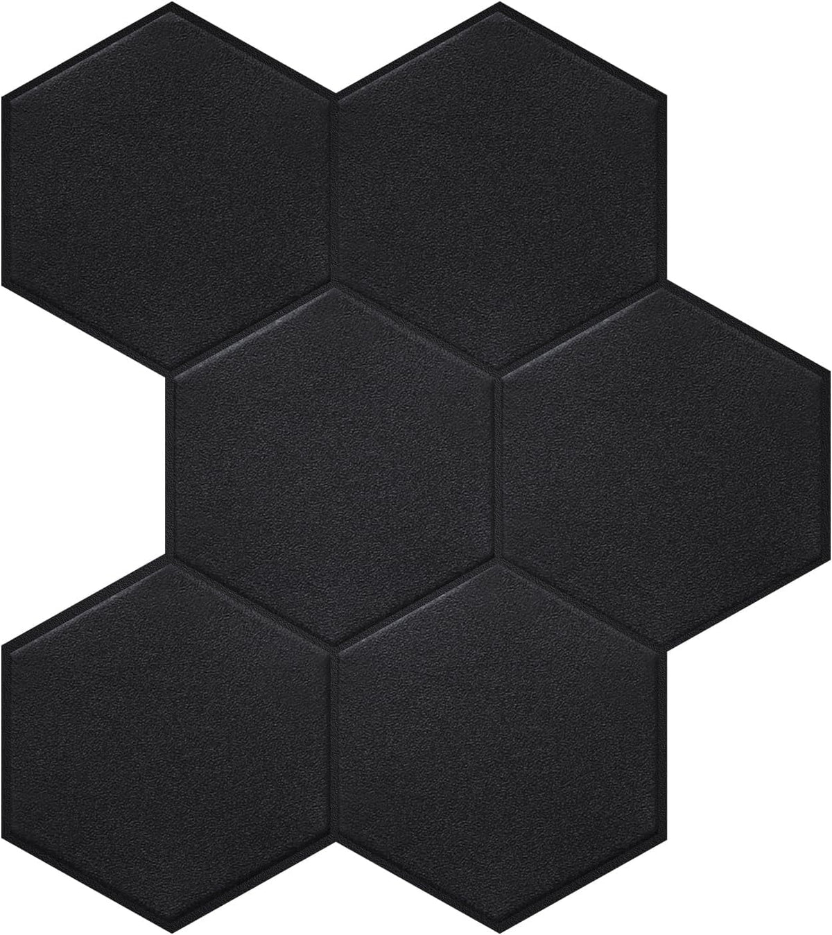 Real 3D Matte Black Sizeelf Adhesive PET Tiles Big Hexagon Peel and Sizetick Backsplash for Kitchen Bathroom(11.57''x10.35'',10-Sizeheet)
