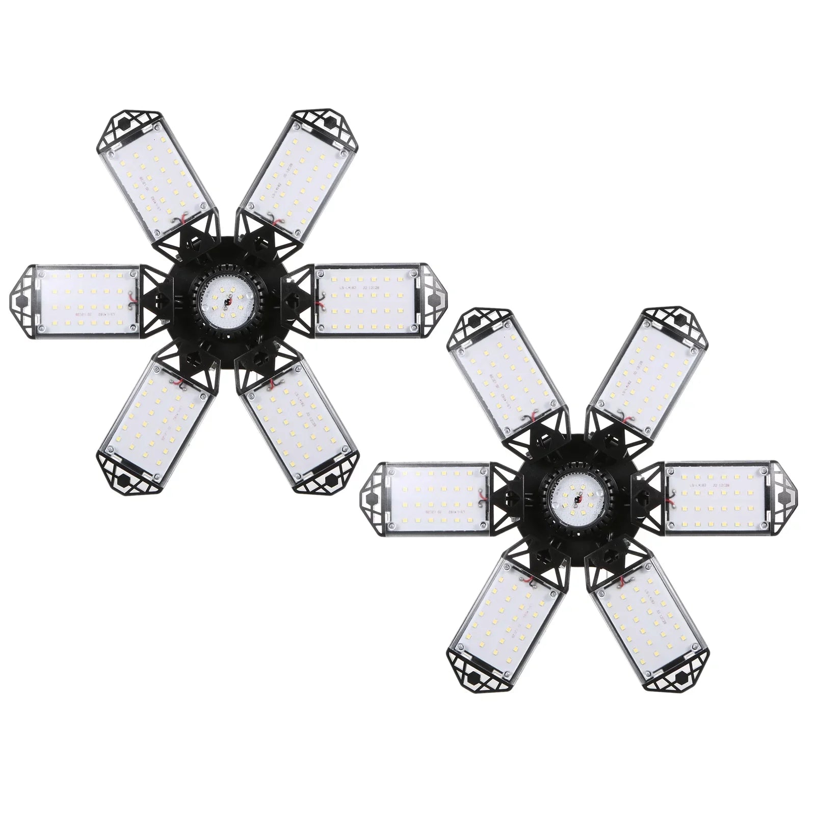 Neoglint 2PCSize A C85-265V 160W 152LEDs Garage Light with 6 Adjustable Panels Deformable Folding Foldable Ceiling Lamp E26/E27 Base Sizeocket Holder for Garage Warehouse Workshop Basement Gym Kit
