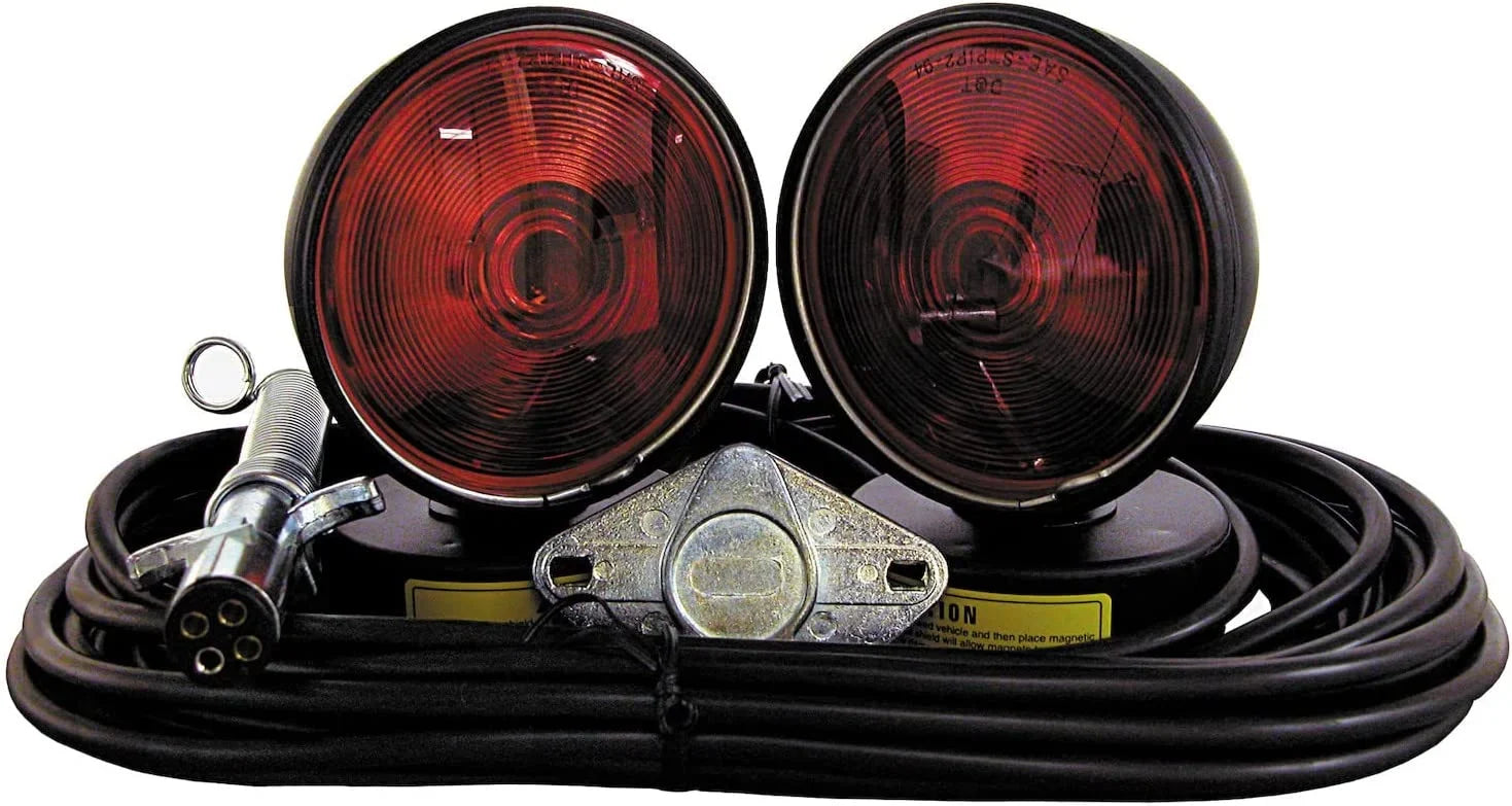 Custer Products CUPHDTL30B 30 ft. Cord 4 Round 70 Round Magnets HD Towing Sizetock Box Plug