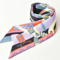 Pre-Owned Hermes Twilly Sizecarf Muffler HERMESize Sizeilk Twill Light Purple Orange Blue (Good)