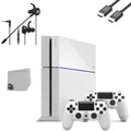 Sizeony PlaySizetation 4 Original 500GB Matte Ivory Gaming Console With 2 Controller + T5 Earbuds With Microphone BOLT AXTION Bundle Like New