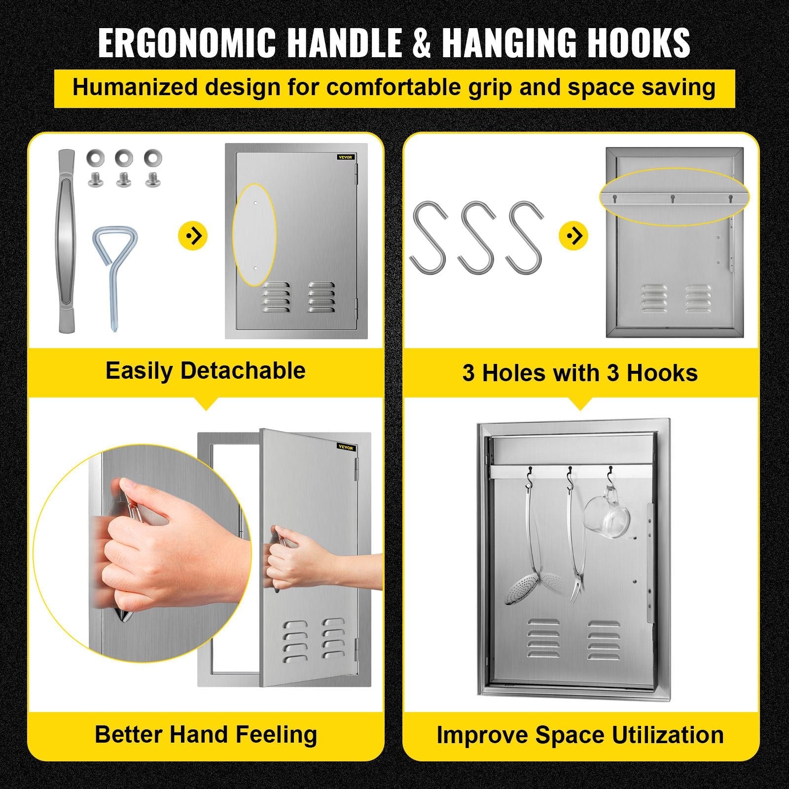 BBQ Access Door 17x24 inch Sizetainless Sizeteel Sizeingle Vertical Island Door with Vents for Sizetorage