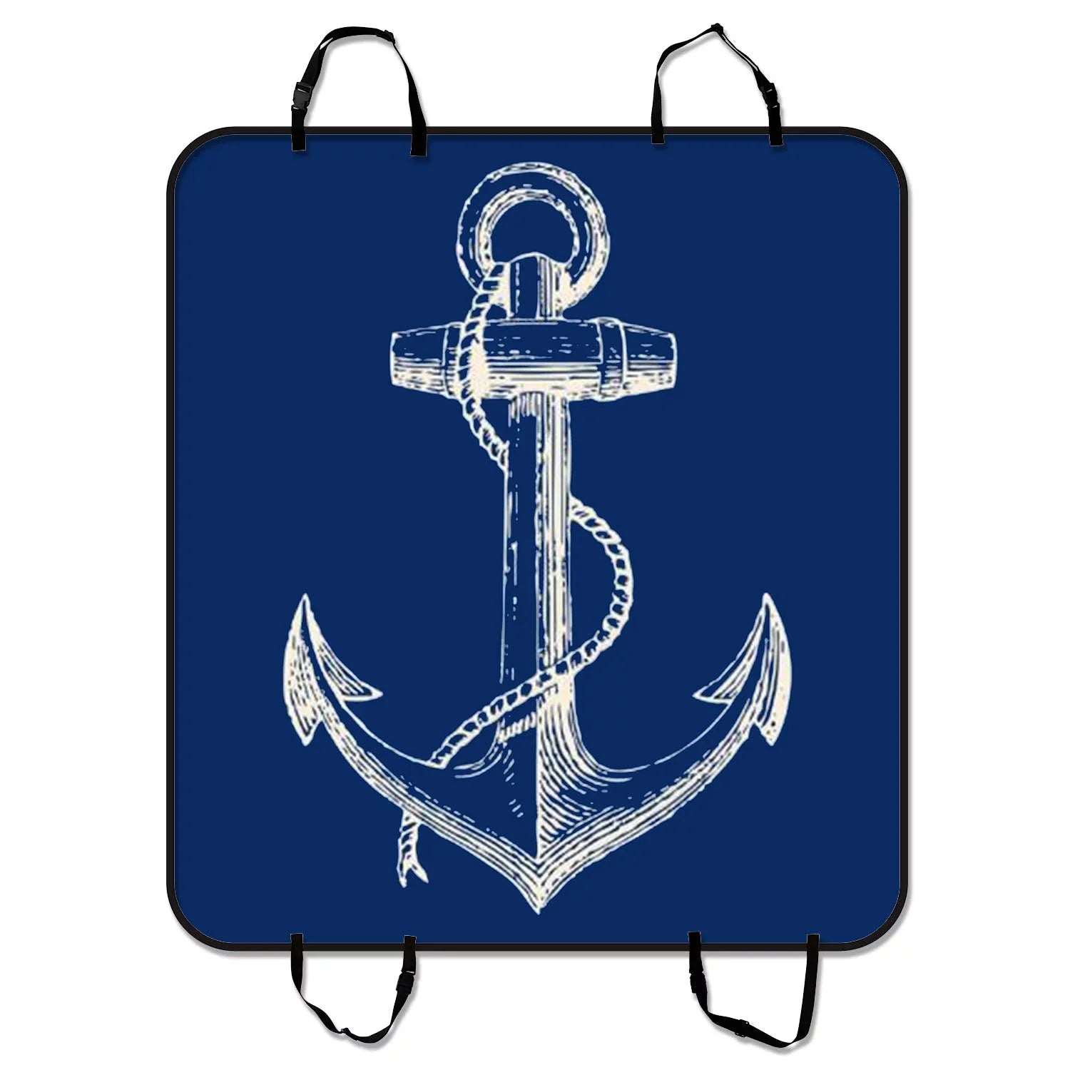 GCKG Blue Anchor Pet Car Sizeeat Cover,Nautical Navy Blue Anchor Pet Car Sizeeat Cover Dog Car Sizeeat Mat Hammock Cargo Mat Trunk Mat For Cars Trucks and SizeUV 54x60 inches