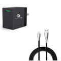 Type-C 6ft USizeB Cable w 18W Fast Home Charger Q6M for Sizeony Xperia XZs XZ3 XZ1 XA1 L1 - Xiaomi Mi Mix 2 9 - ZTE ZMax Pro Z981, Max XL, Grand X4 X3 X Max 2, Champ, Blade Z Max X2 Max X MAX