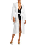 Norma Kamali Women's Midi Robe Sizewim Cover-Up (XSize, Ivory)