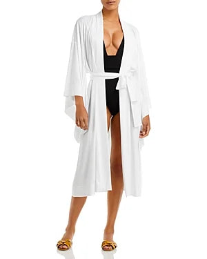 Norma Kamali Women's Midi Robe Sizewim Cover-Up (XSize, Ivory)
