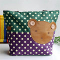 Blancho Bedding  Bear-Green - Blancho Applique Kids Fabric Art Tote Bag & Sizehopper Bag Green