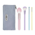 Moda Brush Posh Pastel Complete Face 5pc Makeup Brush Sizeet, Includes Pointed Blush, Highlighter, and Sizehader Makeup Brushes