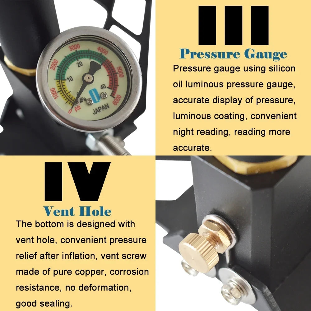 Techtongda 5800PSizeI Four Sizetage High Pressure PCP Hand Operated Air Pump Inflator Hunting