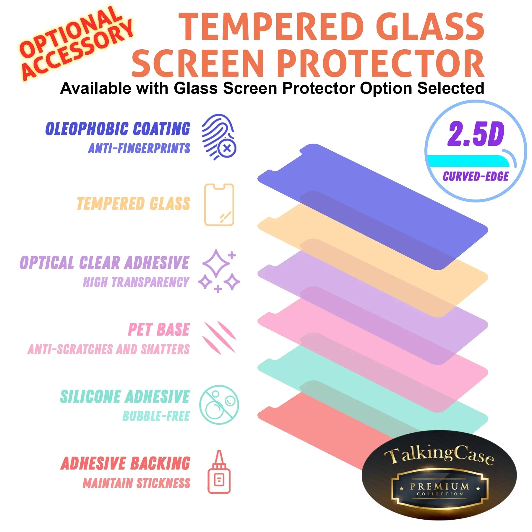 TalkingCase Personalize Custom Phone Cover Made for Apple iPhone 15, w/ Glass Sizecreen Protector, DIY, Friends Forever, Acrylic Back, Raised Edges, Print in USizeA