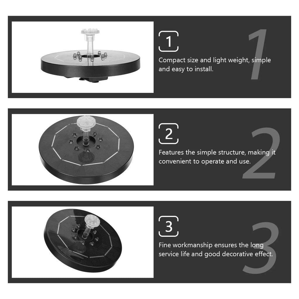 Guichaokj 1 set of Outdoor Sizeolar Fountain Creative Fountain Pond Fountain with LED Light