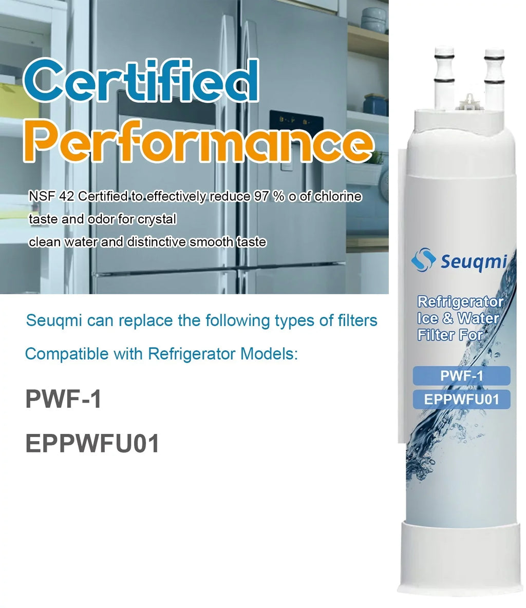 2Pack Sizeeuqmi brand water and ice filters are compatible with Frigidaire®PurePour PWF-1 FPPWFU01