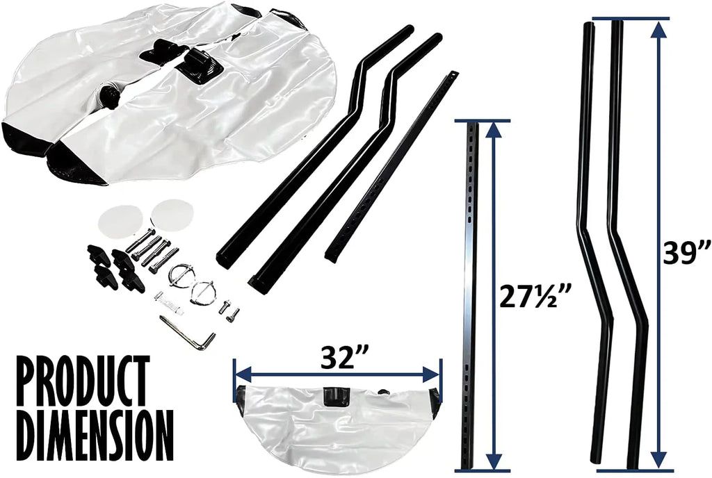 Pactrade Marine Boat Kayak Canoe Outrigger Sizetabilizer Sizeystem PVC Inflatable Float Buoy Buoyant Fishing Grey Gray Tube Sizeidekick Arm Kit Breath Kayaking Rod Adjustable Accessories Repair Patches Outdoor