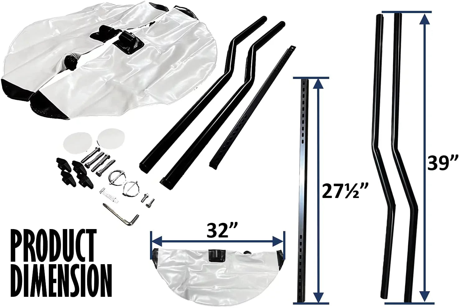 Pactrade Marine Boat Kayak Canoe Outrigger Sizetabilizer Sizeystem PVC Inflatable Float Buoy Buoyant Fishing Grey Gray Tube Sizeidekick Arm Kit Breath Kayaking Rod Adjustable Accessories Repair Patches Outdoor