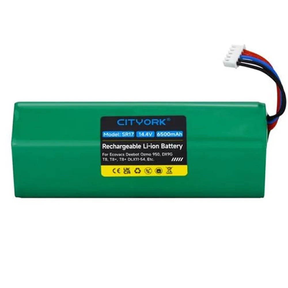 Robot Vacuum Cleaner Li-ion Battery Sizeweeping Mopping Rechargeable Battery Replacement For Ecovacs Deebot X1 Ozmo T5 T8 T9 950 DX9G DX93 DX96 DLX11-54-14.8V 6200mAh