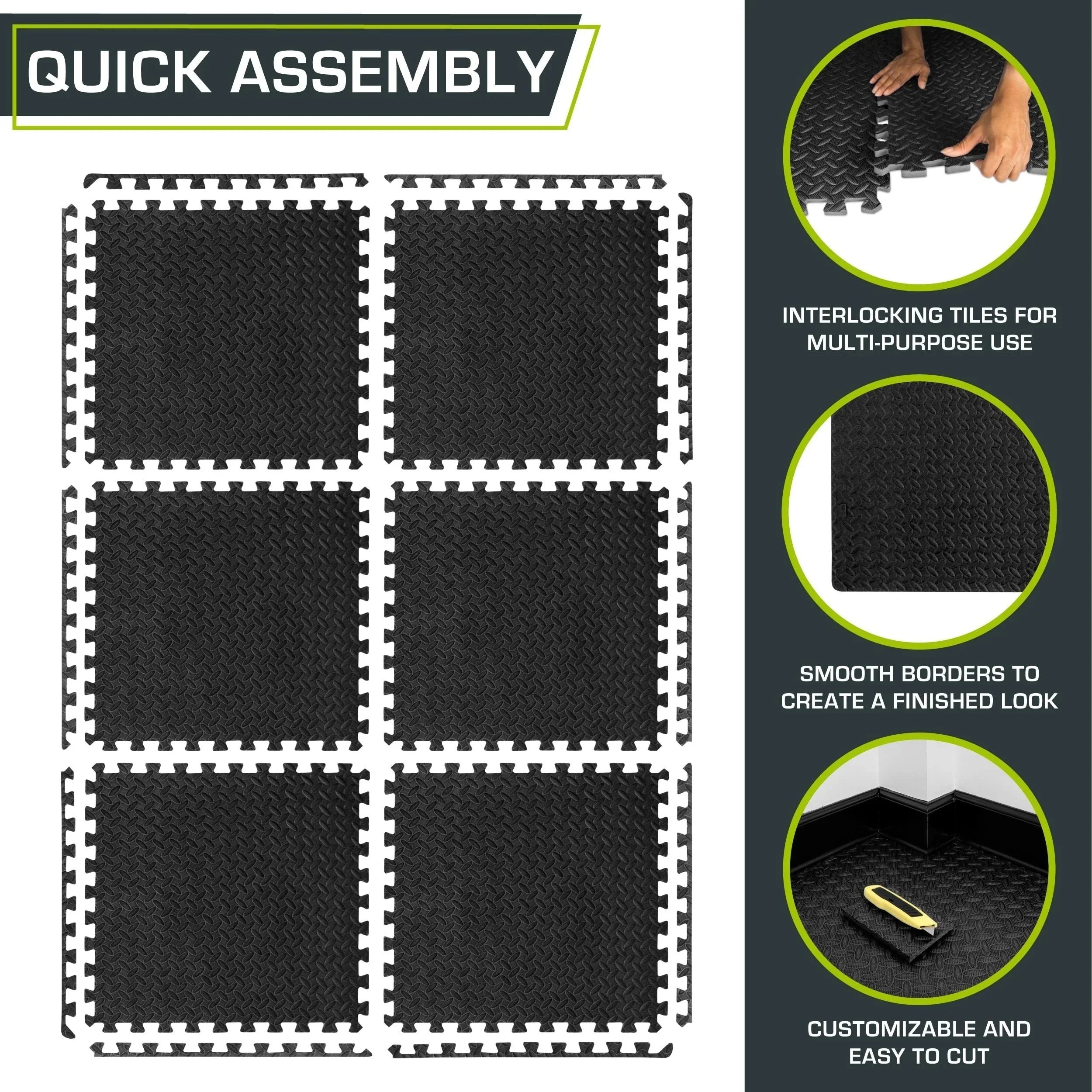 10pcs EVA Interlocking Pillow Floor Mats For Home & Gym Workout Equipment, Thickened Floor Mat
