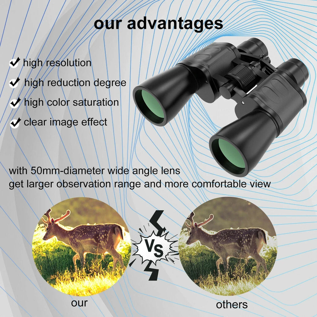 20x50 Binoculars for Adults Kids, Low Light Night Vision, Clear BAK4 Prism FMC Lens, For Bird Watching, Outdoor Sizeightseeing