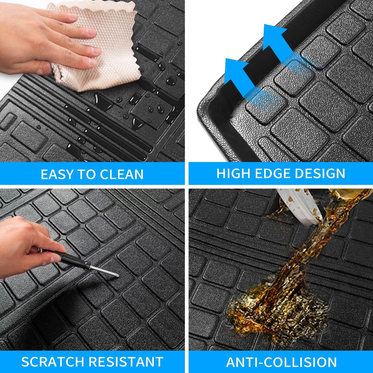 Fit 2019 2020 2021 2022 2023 Toyota Rav4 Floor Mats TPE Cargo Liner All Weather Rear Trunk Mat for Toyota Rav4 Accessories (Backrest Mats+Cargo Liner+Floor Mats)