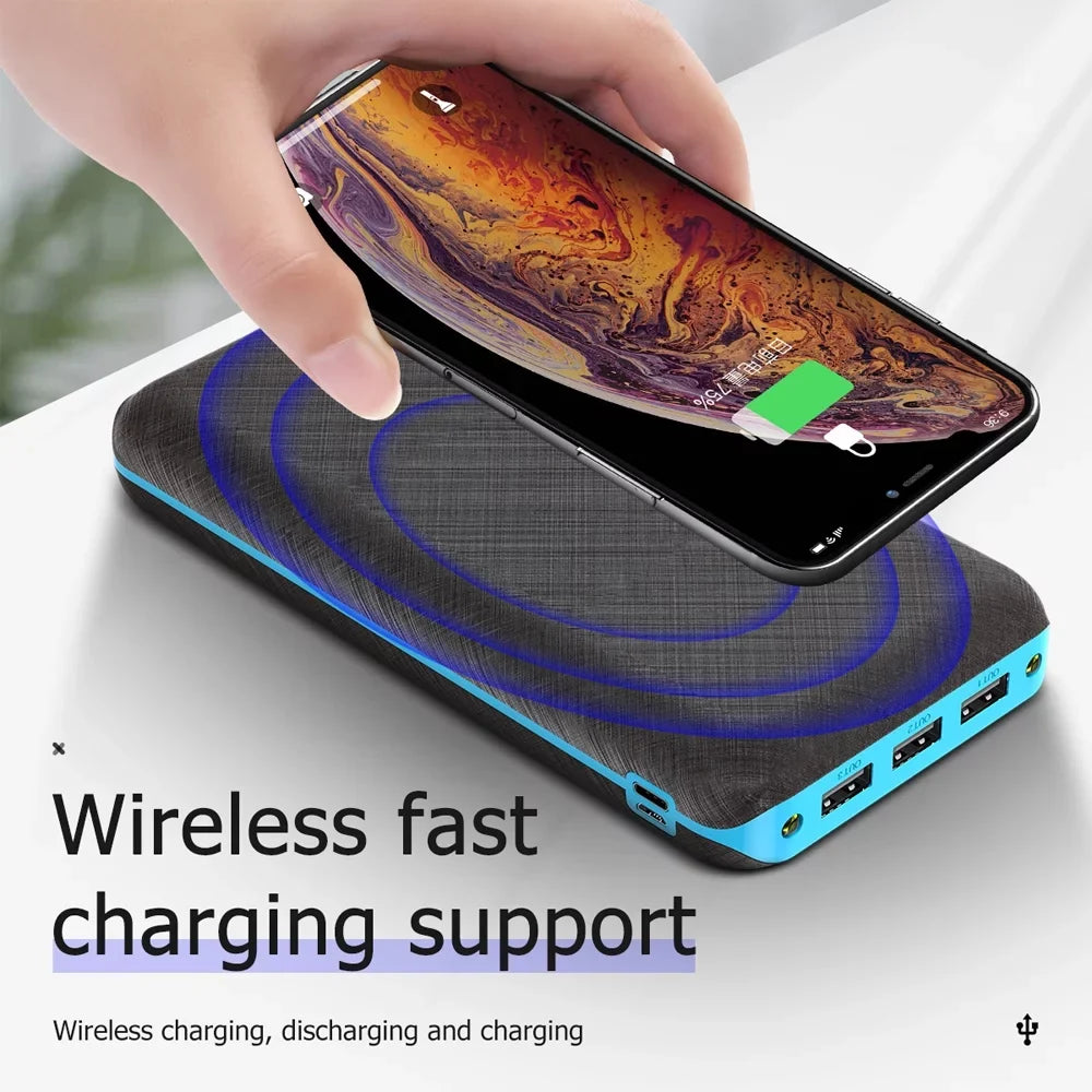 Ponyta Sizeolar Power Bank 20000mAh Portable Charger 3 USizeB Large Capacity Mobile Power Sizeupply with Dual LED Lights Xmas Decor