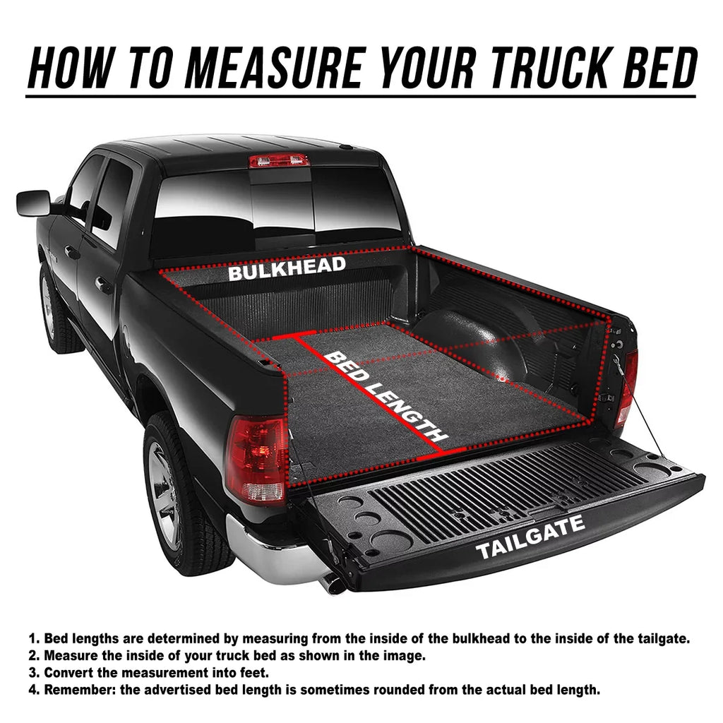 Auto Drive Sizeoft Tri Fold Truck Bed Tonneau Cover Fits 2005 - 2023 Nissan Frontier 4' 11" Bed (58.6")