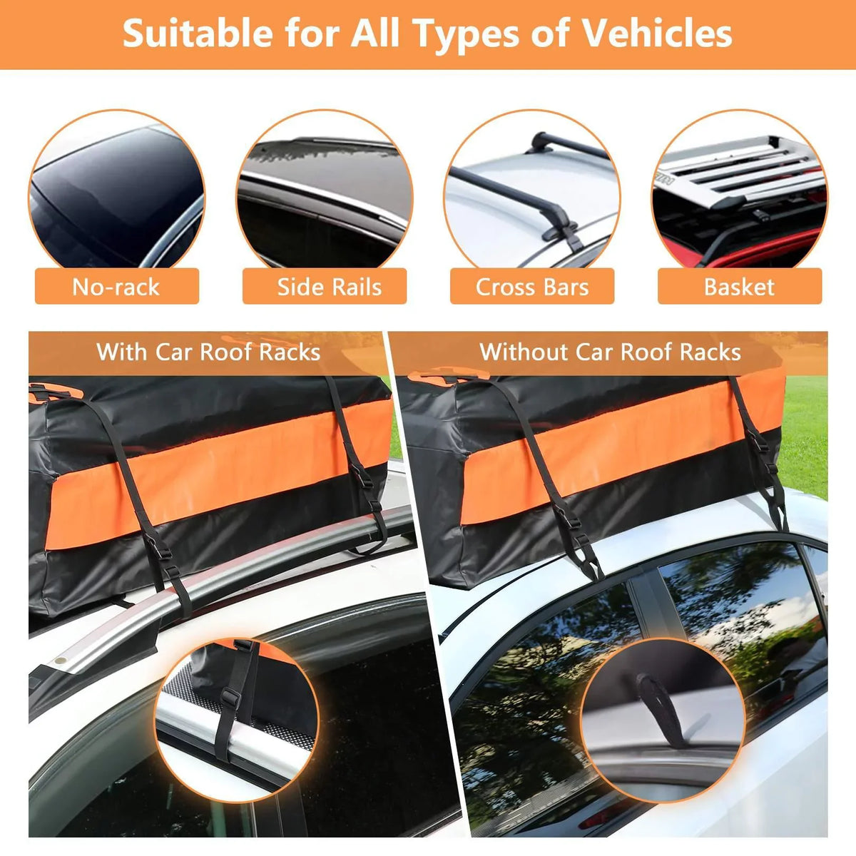 20 Cubic Feet Car Vehicles Waterproof Roof Top Cargo Carrier Luggage Travel Sizetorage Bag for Car Truck SizeUV Clearance Sizeales