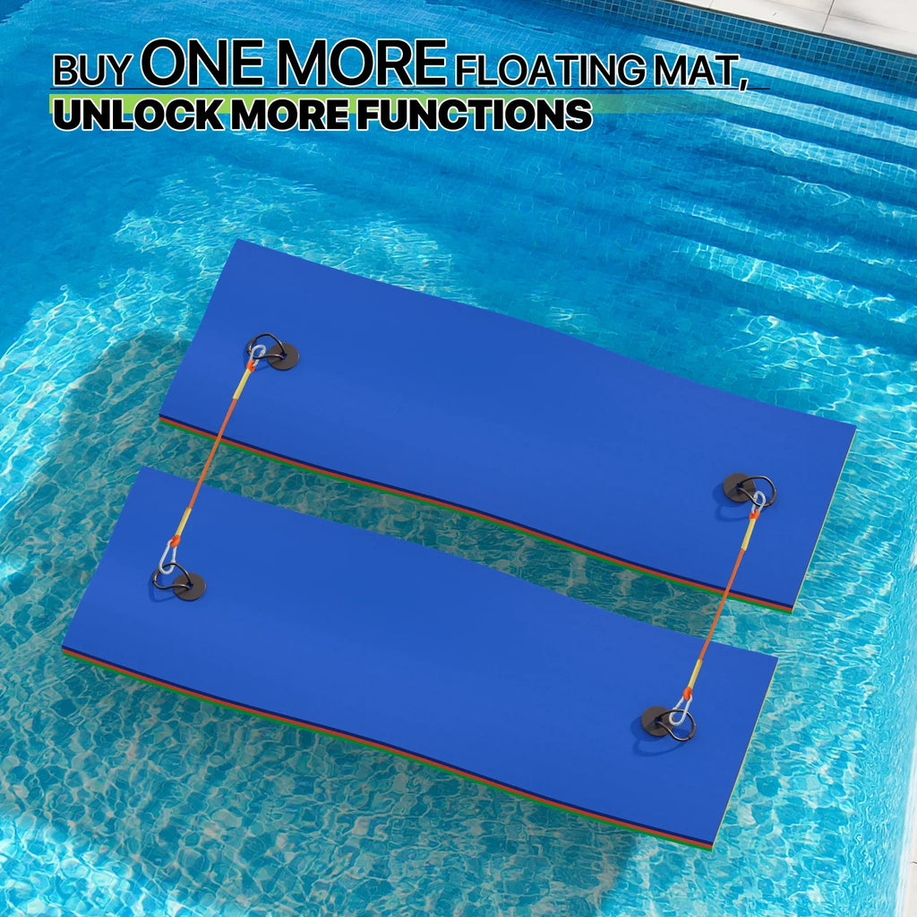 Magshion 6x2ft Floating Water Mat, 3-Layer Tear-Resistant XPE Pillow Water Floating Pad, Lake Float Mat Lily Pad for Recreation Pool River Ocean Outdoor Water Activities, Blue