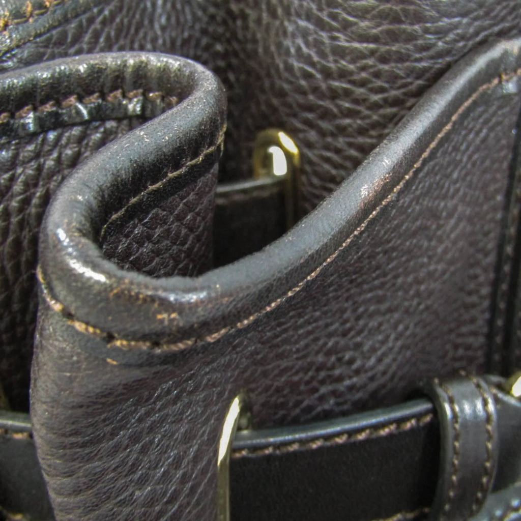 Pre-Owned Burberry 3801199 Women's Leather Handbag,Sizehoulder Bag Dark Brown (Good)