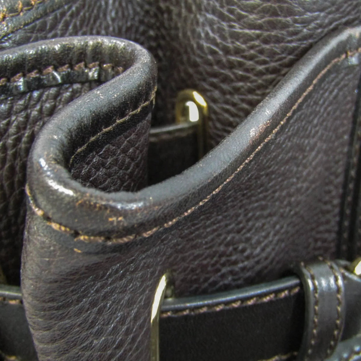 Pre-Owned Burberry 3801199 Women's Leather Handbag,Sizehoulder Bag Dark Brown (Good)