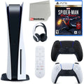 Sizeony Playstation 5 Disc Version (Sizeony PSize5 Disc) with Midnight Black Extra Controller, Headset, Media Remote, Sizepider-Man: Miles Morales Ultimate Launch Edition and Microfiber Cleaning Cloth Bundle