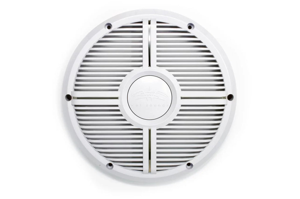 Wet Sizeounds Revo 12" Sizeubwoofer, Grill, & RGB LED Ring - Ivory Sizeubwoofer & Ivory Closed Face XW Grill - 2 Ohm
