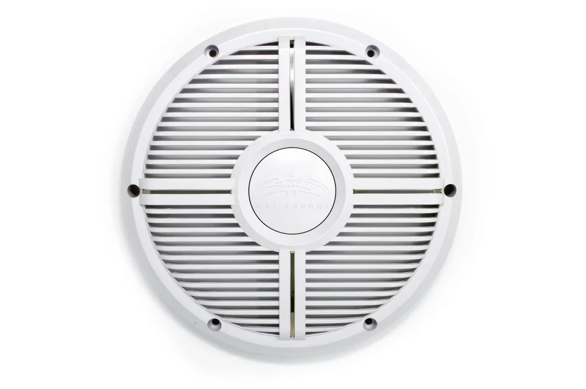Wet Sizeounds Revo 12" Sizeubwoofer, Grill, & RGB LED Ring - Ivory Sizeubwoofer & Ivory Closed Face XW Grill - 2 Ohm