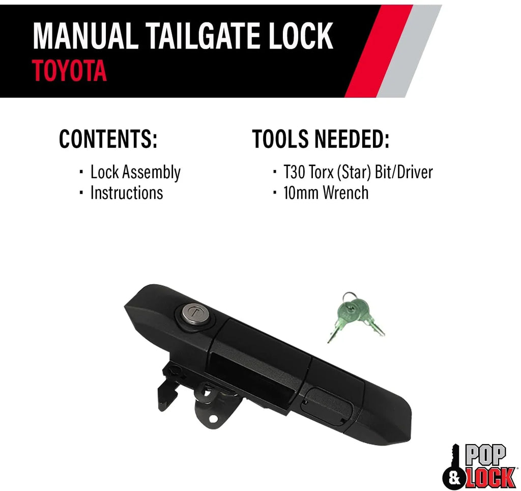 Pop & Lock PL5500 Manual Tailgate Lock Fits 05-15 Tacoma Fits select: 2005-2015 TOYOTA TACOMA