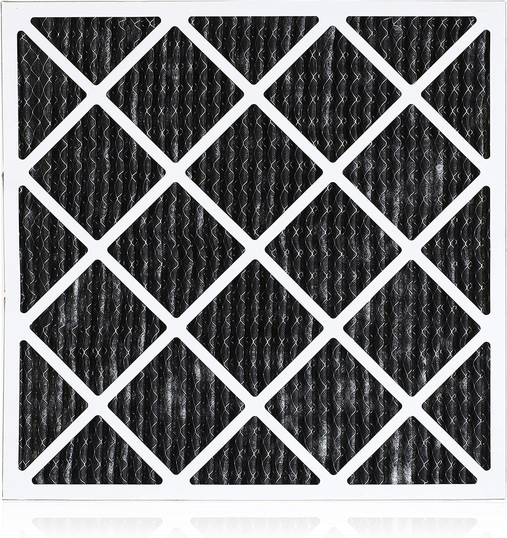 Filterbuy 25x25x1 MERV 8 Odor Eliminator Pleated HVAC AC Furnace Air Filters with Activated Carbon (4-Pack)