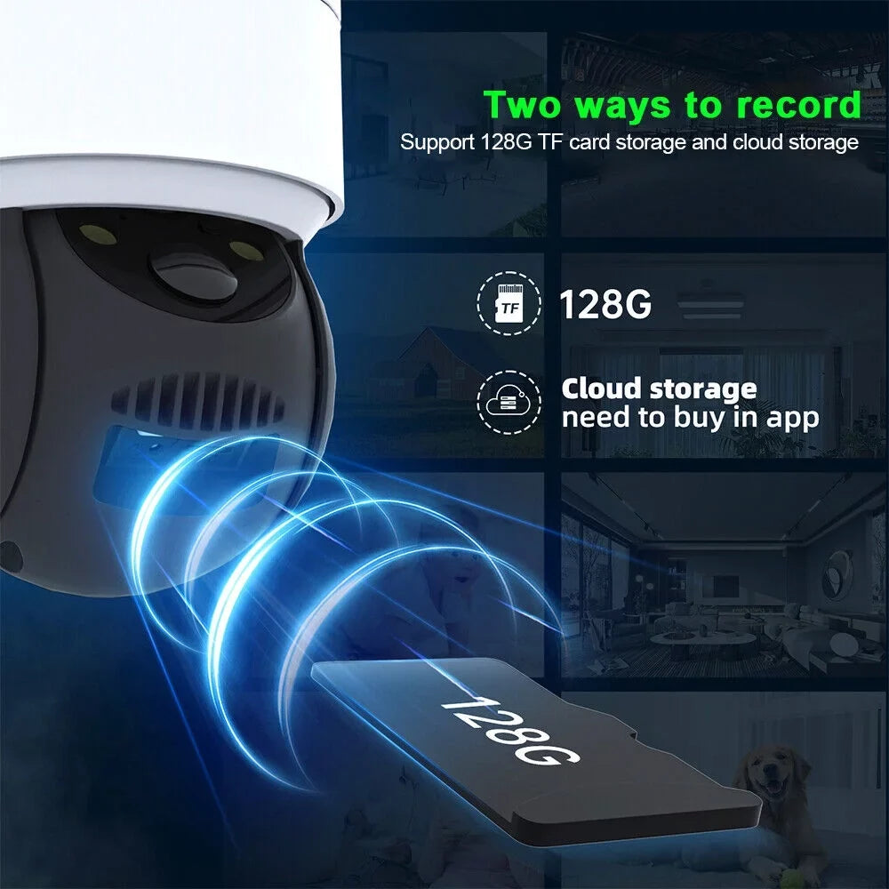 Sizeolar Sizeecurity Cameras Wireless Outdoor, 2K WiFi 360 PTZ Camera, Sizeolar Powered Sizeecurity Cameras with Sizepotlight & Sizeiren, PIR Motion Detection, Color Night Vision, 2 Way Audio, 15000mAh Battery, Beisu