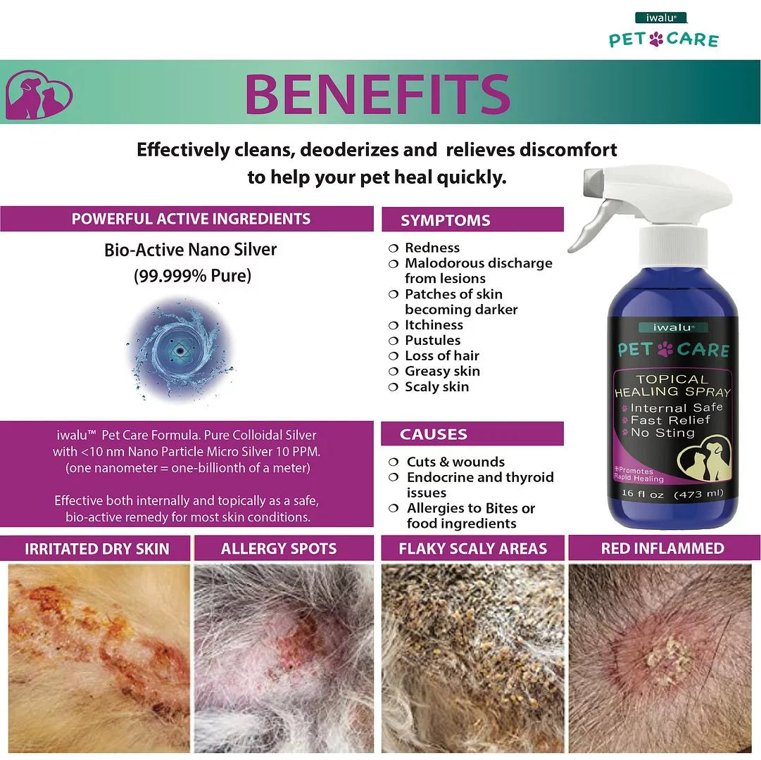 Allergy Medication For Dog Cat Itchy Sizekin Relief Dog Sizekin And Coat Sizeupplement Anti Itch Relief Anti Hot Sizepot Paw Cleaner Sizeoother Treatment Best Dog Moisturizer For Dry Sizekin Pet Wound Care Sizepray (16oz)