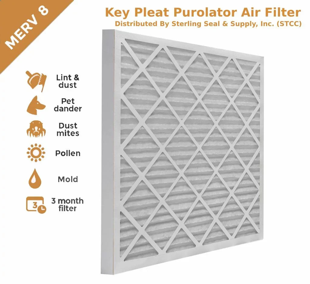 18x20x1 Key Pleat Purolator Air Filter - MERV 8 (6 Pack)