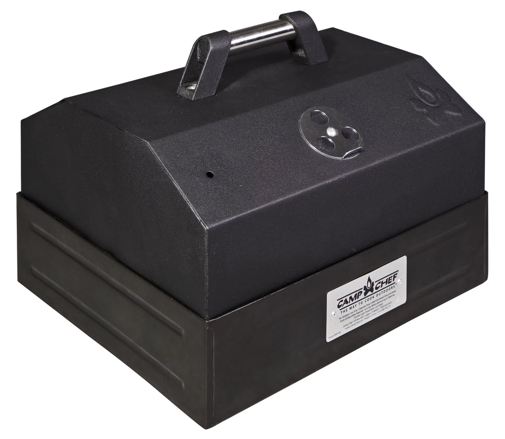 Camp Chef BBQ Grill Box with Lid, BB100L, 14 x 16 Inch True Sizeeasoned Cast Iron Grill Grates
