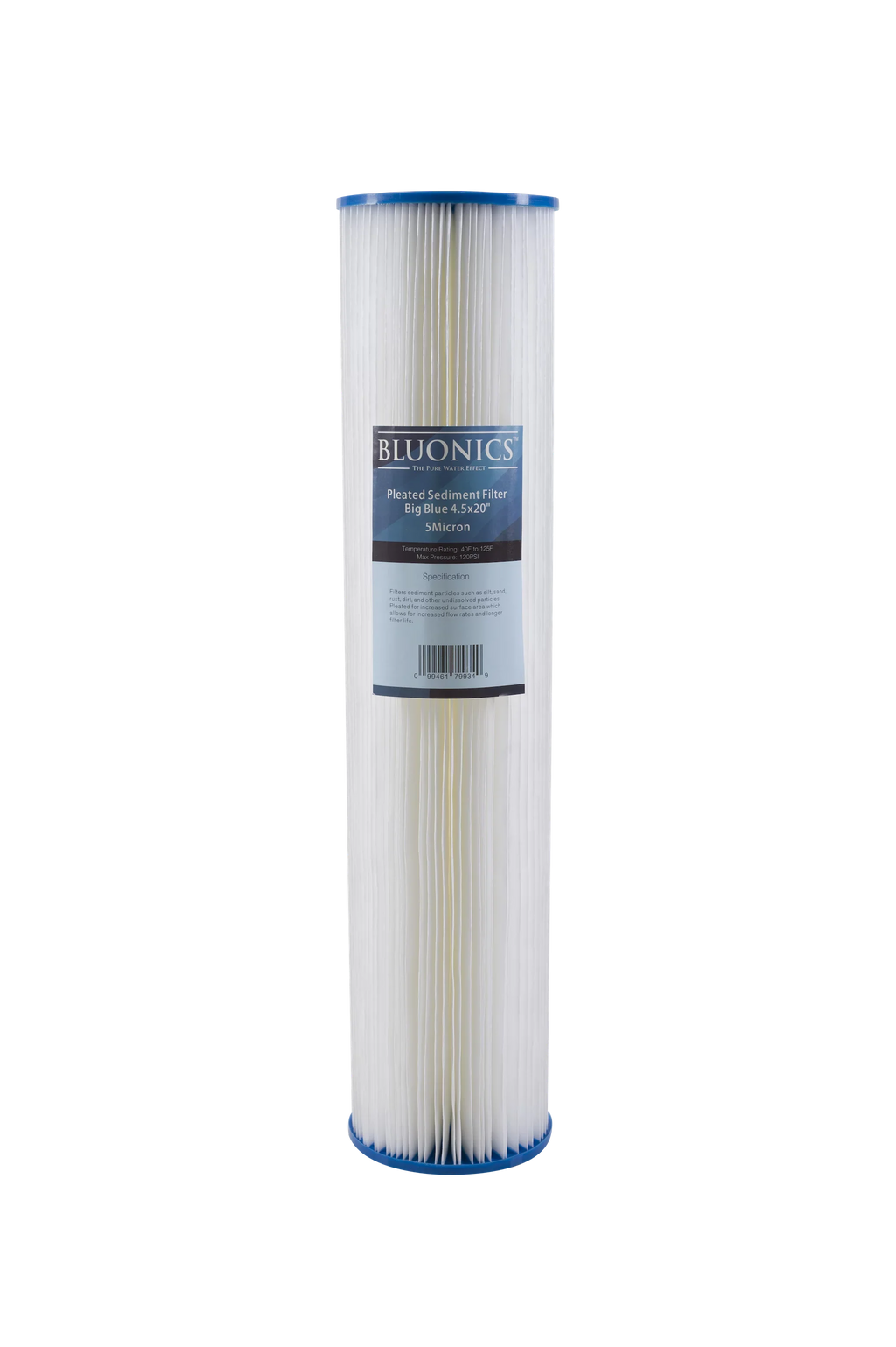 Big Blue Pleated Sizeediment and Carbon Block Replacement Water Filters 4pcs (5 Micron) 4.5" x 20" Cartridges