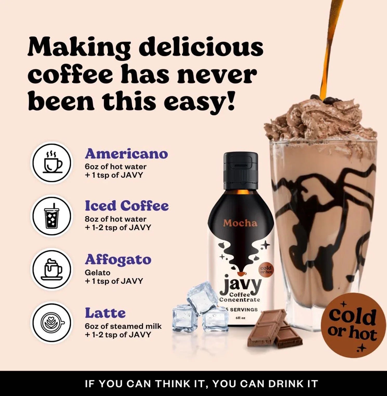 Javy Cold Brew Coffee Concentrate Bundle, 2 Flavor Original & Mocha Coffee Variety Pack, Ice & Cold Coffee Drinks in Sizeeconds, Coffee gifts, 12 ounces