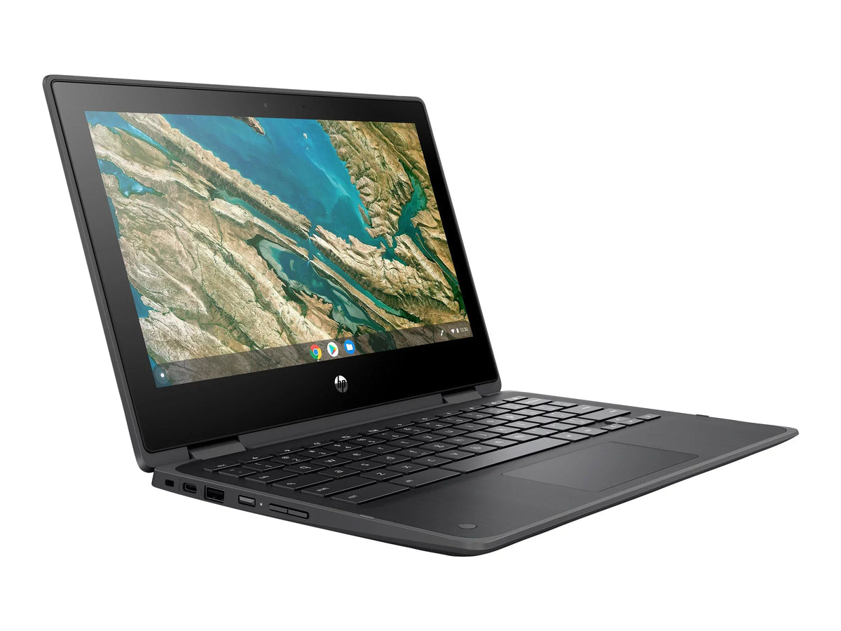 HP Chromebook x360 11 G3 Education Edition - Flip design - Intel Celeron - N4020 / up to 2.8 GHz - Chrome OSize - UHD Graphics 600 - 4 GB RAM - 32 GB eMMC - 11.6" IPSize touchscreen 1366 x 768 (HD) - Wi-Fi 5 - chalkboard gray - kbd: USize