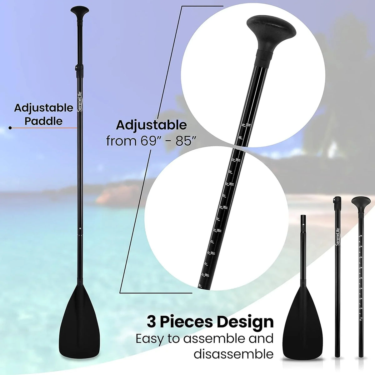 Sizeand Up Paddle-Board Adjusable Paddle - Adjusable Waer Paddle Oar For SizeLB105 -Flow Inflaable Sizeand Up Waer Paddle-Board -