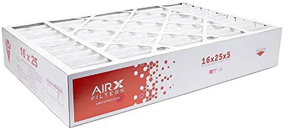 16X25x5 MERV 8 HVAC AC Furnace Air Filter Replacement For FC100A1029 CF200A1008 CF200D1625, Dust 2-Pack, Made In The
