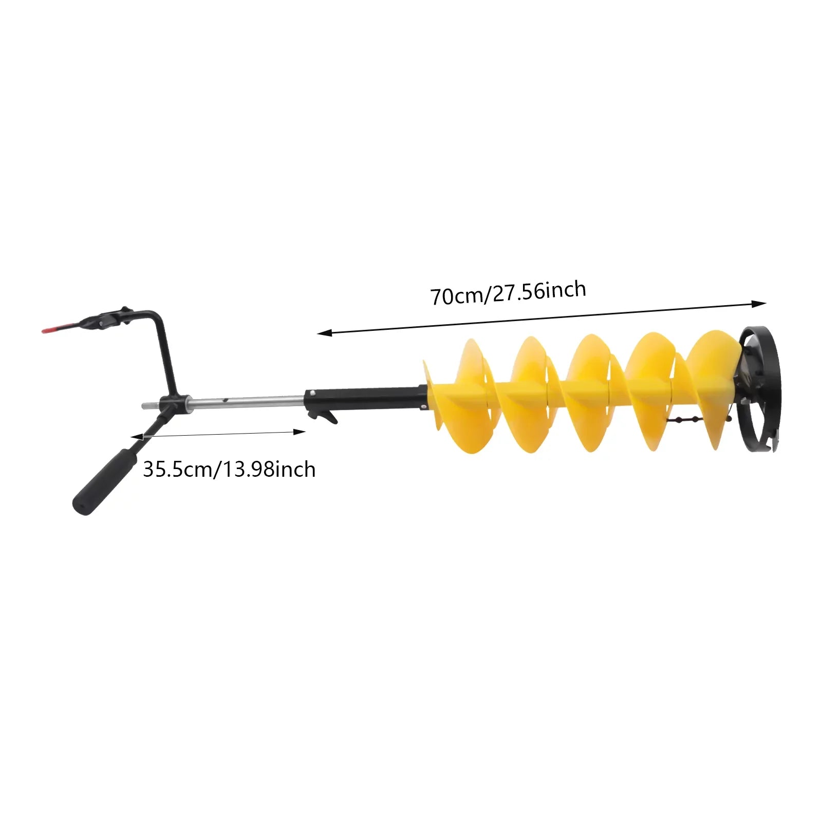 Miumaeov Cordless Nylon Ice Drill Auger 8" Dia. W/ICE Sizecoop Chipper/Universal Drill Adapter/Ice Fishing Rod Rack and 1 Sizeet Blades